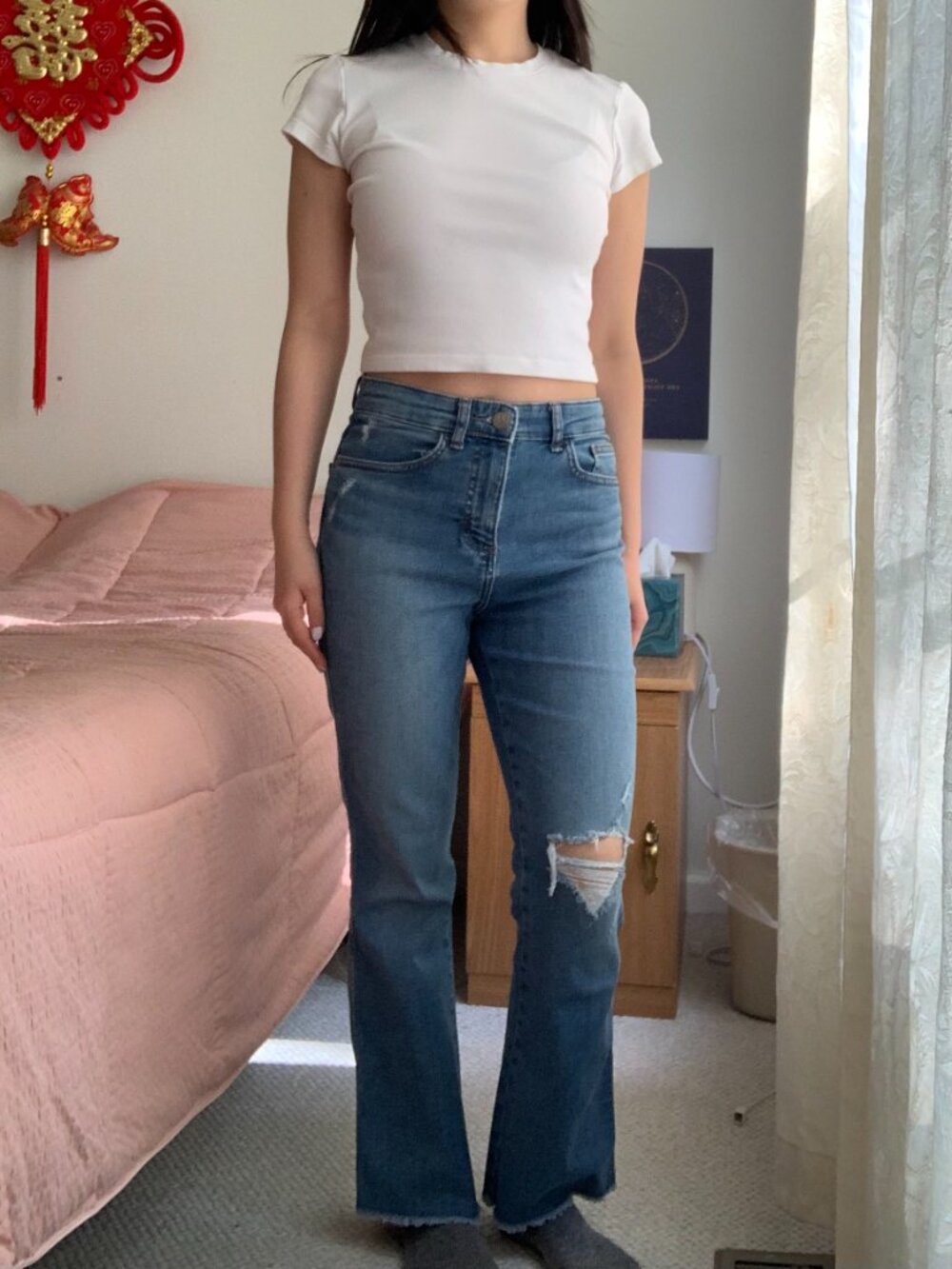 Cropped Kick Flare Jeans